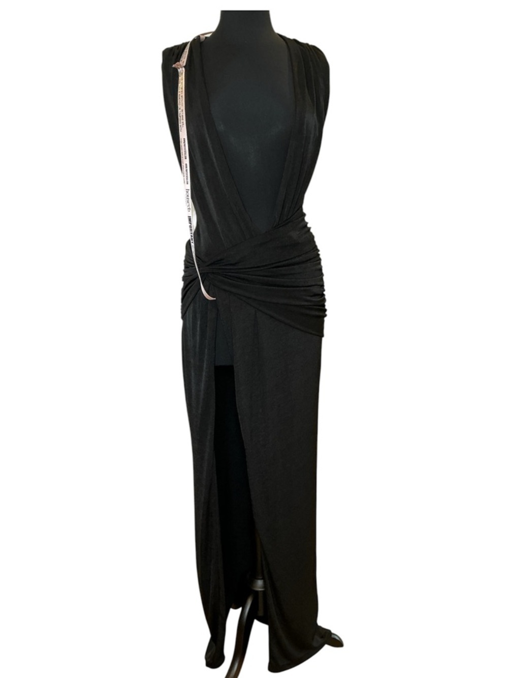 House of CB Black Plunging Ruched Maxi Dress - Picture 6 of 13